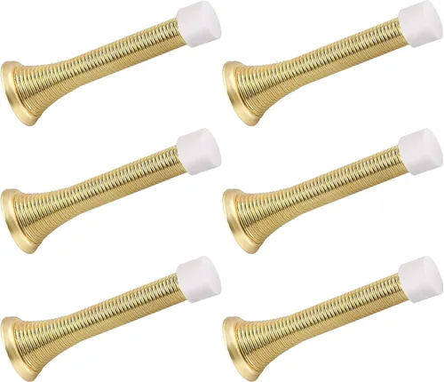 Vista 12 de Paquete de 18 topes de puerta de resorte negros - 3-1/4 pulgadas, topes de puerta de resorte flexibles con puntas de parachoques de goma negra