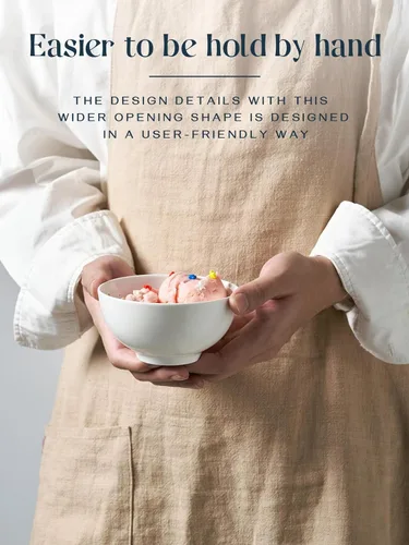 Vista 6 de DOWAN Juego de 4 cuencos pequeños de cerámica de 8.5 onzas, cuencos blancos para postres, salsas, guarniciones, helado, fruta, arroz, aptos