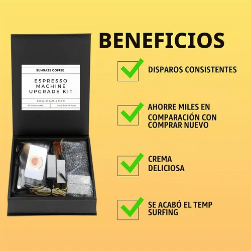 Vista 4 de Sungaze Gaggio Classic Pro PID Kit para control de preparación y flujo, tiros de calidad de extracción de $2000 - $3000, compatible con Classic