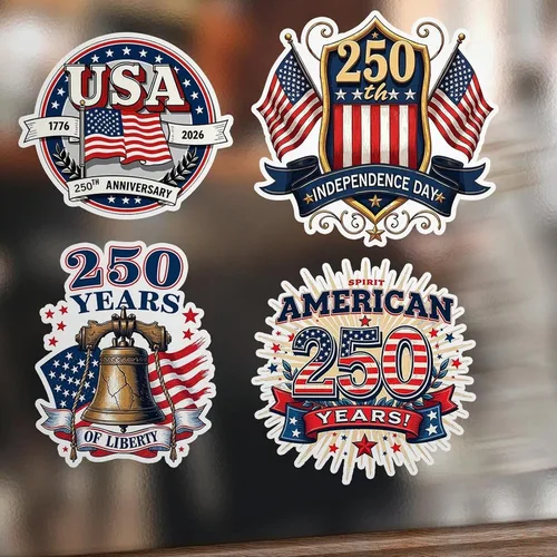 Vista 11 de ArogGeld Calcomanías para perros con el 250 aniversario de mercancía de Estados Unidos para automóviles América del 250 de julio, decoraciones