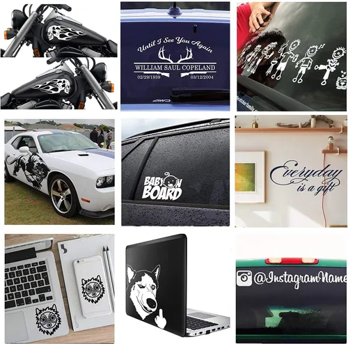 Vista 4 de Getaway - Calcomanías divertidas para coche, ventanas, parachoques para automóvil, camión, motocicleta, calcomanías de pared (7.1 in, blanco)