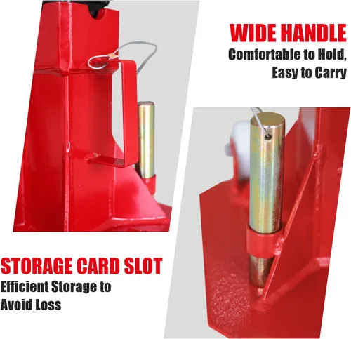 Vista 5 de Torin ATZ70006PB Soportes de Gato de Servicio Pesado: Soporte de Gato Estilo Pin con 2 Ruedas Giratorias y Mango, Soporte de Carro Fácilmente