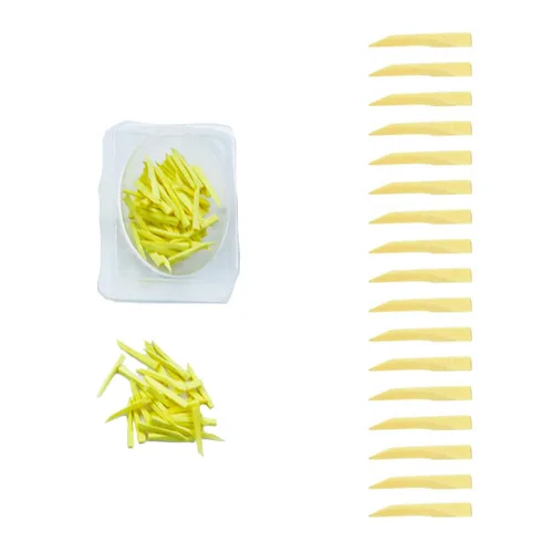 Vista 10 de 100 cuñas dentales de madera Cuñas de madera desechables - Verde (mediano)