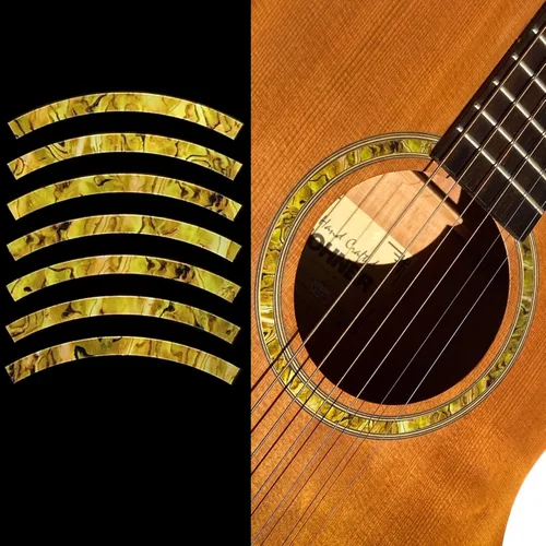 Vista 4 de Pegatinas con incrustaciones RS-244ST-BL Guitarras Acústicas - Roseta de Agujero de Sonido - Rayas - Azul Abulón