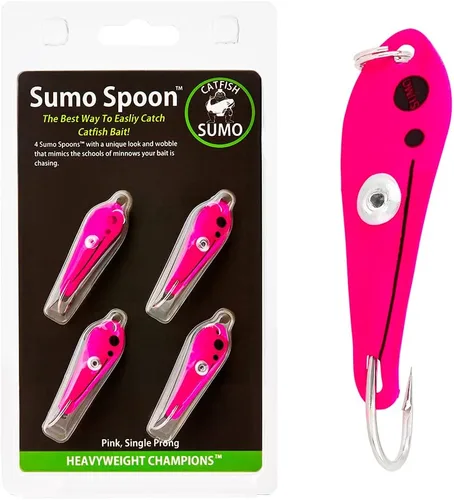 Vista 2 de Cuchara Sumo – Cuchara de cebo para pesca de gato, bajo blanco, lubina rayada y otros peces cebo, 1 5/8 pulgadas