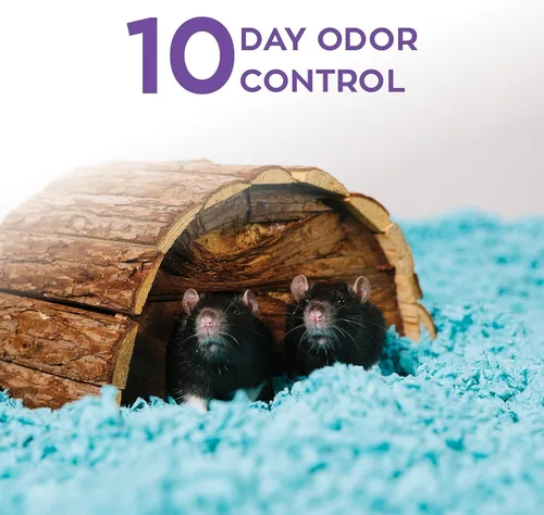 Vista 4 de Carefresh - Ropa de cama para mascotas de papel natural azul 99% libre de polvo para mascotas pequeñas con control de olores, 10 L