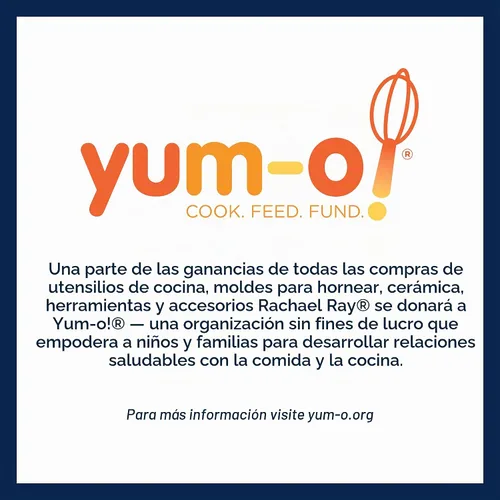 Vista 6 de Rachael Ray Yum-o! - Molde rectangular antiadherente para hornear Gris con agarres naranjas