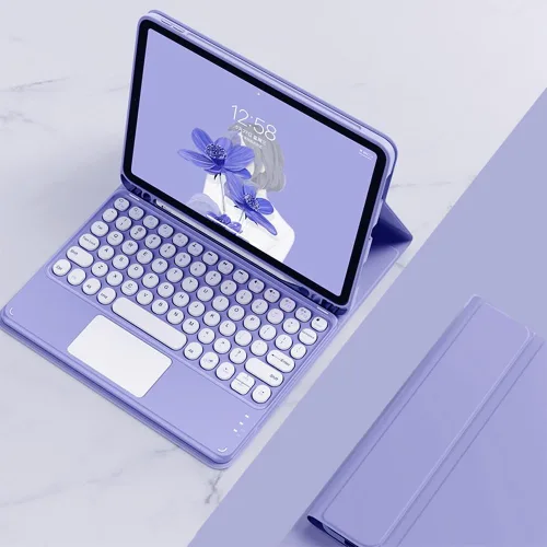 Vista 14 de Funda con teclado para iPad Air2 - Touchpad, magnético, Bluetooth desmontable, funda inteligente delgada para iPad 5ª/6ª generación de 9.7 pulgadas