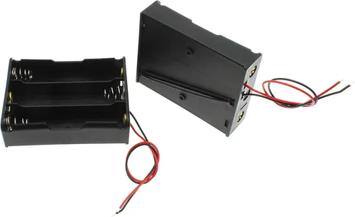 Vista 4 de 2PCS 18650 Battery Holder with Lead Wire Bundle 18650 Battery Holder 11.1V DIY Battery Storage Boxes Black Plastic Battery Case Kit