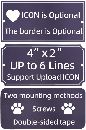 Vista 20 de Placa de identificación de metal grabada personalizada, placa de nombre personalizada, placas de grabado láser personalizadas de metal cepillado