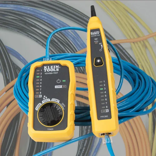 Vista 13 de Klein Tools 80085 VDV Kit de prueba de cables LAN y alambre para enchufes de datos modulares Klein Pass-THU RJ45, 6 piezas
