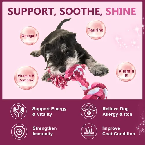 Vista 4 de Probióticos para perros, probióticos para perros para la salud digestiva, 6 mil millones de UFC, con prebióticos y enzimas digestivas, calabaza