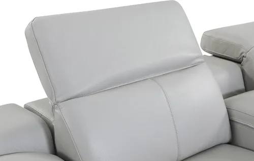 Vista 340 de BlackJack Furniture Venice - Sofá modular de cuero italiano de grano superior de 5 piezas con 3 reclinables eléctricos, reposacabezas ajustable