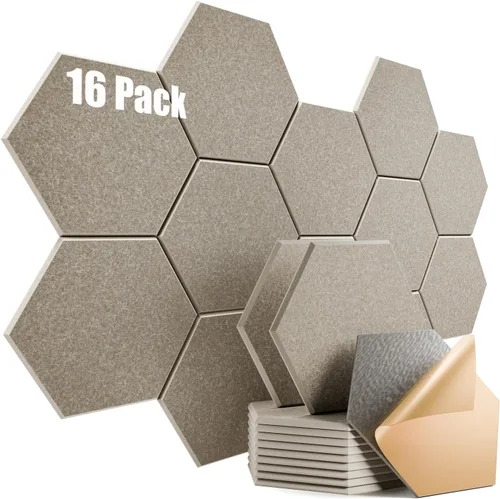 Vista 333 de Paquete de 12 paneles acústicos autoadhesivos de 12 x 10 x 0.4 pulgadas, paneles de espuma a prueba de sonido con alta densidad, elegante diseño