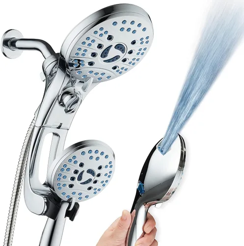Hotel Spa AquaCare for California As-Seen-On-TV High Pressure Handheld Rain 50-mode 3-way Shower Head Combo with Adjustable Arm, Anti-clog Jets, Tub
