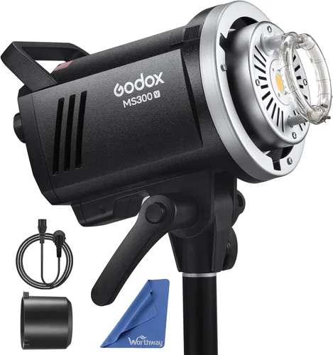Godox MS300V MS300-V Luz de Flash Estroboscópica Compacta de Estudio - 300W, GN58, Tiempo de Reciclaje 0.1-1.8S, Sistema X 2.4G, Montura Bowens,
