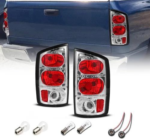Vista 7 de AmeriLite Par de luces traseras de repuesto para Dodge Ram 1500 2002-2006 03-06 Ram 2500 3500 Pickup estilo europeo negro transparente - lado