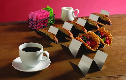 Vista 2 de American Metalcraft HTSH1 Soporte para tacos, acero inoxidable, media porción, uno o dos compartimentos