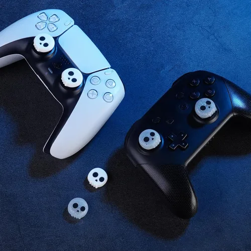 Vista 6 de JINGDU Tapas de agarre de pulgar de Halloween para controlador PS5PS4, controlador Switch Pro, Xbox Series XS, tapas de silicona para control