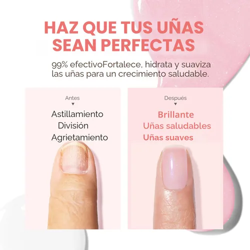 Vista 3 de modelones Fortalecedor de uñas, esmalte de uñas rosa brillante, reparación de uñas para uñas dañadas, endurecedor de secado al aire, esmalte