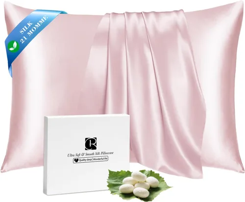 Vista 17 de Ravmix Fundas de almohada de seda con cremallera, de seda de morera de 21 momme para la salud del cabello y la piel, funda de almohada suave, lisa