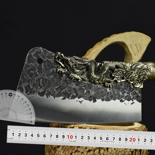 Vista 5 de Cuchillo de carne, cuchillo de carne forjado a mano de 7.5 pulgadas, cuchillo de cocina de hoja afilada, cuchillo de cocina China Longquan
