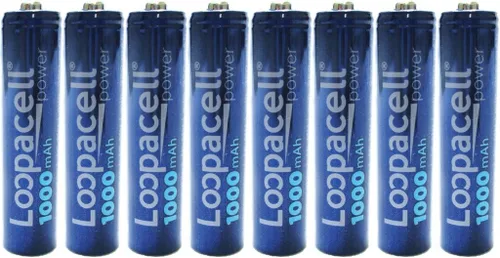 Vista 4 de Paquete de 16 baterías recargables de alta capacidad (8) AA 2700mAh (8) pilas recargables AAA 1000mAh + funda de batería + soporte para batería