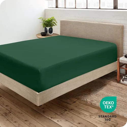 Vista 235 de Bare Home - Sábana bajera ajustable tamaño individual XL, microfibra 1800 muy suave y duradera, para colchones altos; color blanco