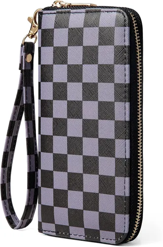 Vista 15 de Billetera con estampado de vaca, regalos de vaca para mujer, monedero delgado para tarjetas de crédito, Abeja, Cartera larga delgada