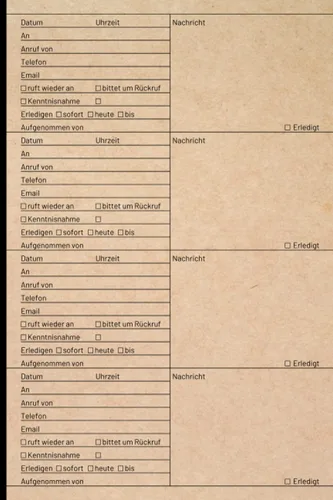 Telefon Notizbuch Gesprächsprotokoll für Telefongespräche und Notizen, Heft zum Festhalten von Anrufen, Besuchen und wichtigen Memos, geeignet für