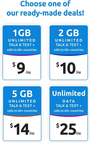 Vista 4 de Tello Mobile - US Prepaid SIM Card (3 in 1) Bring Your Own Phone Kit Phone Plans Starting at $5/mo up to $25/mo Nation-Wide 4G LTE/5G Coverage