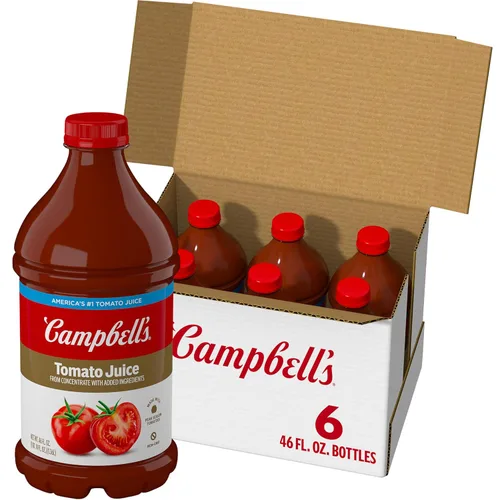 Vista 7 de Campbell's Jugo de tomate 100% bajo en sodio, botella de 64 onzas líquidas (paquete de 6)