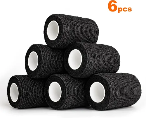 Vista 7 de Envoltura de vendaje autoadhesiva 6 rollos de cinta médica de 3 x 5 yardas, cinta veterinaria, cinta atlética, vendaje elástico cohesivo