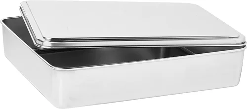 Vista 4 de YBM HOME Molde para pasteles cubierto de acero inoxidable, plata (pequeño)