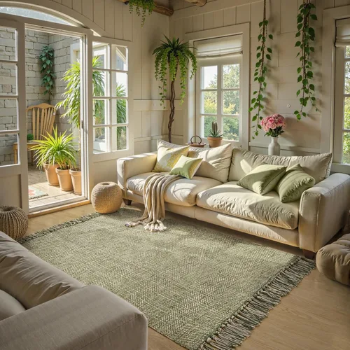 Vista 33 de Collive - Tapete de pasillo de cocina, 2 x 4.3 pies, tejido a mano, reversible, lavable, de algodón, color blanco/beige, para baño, pasillo