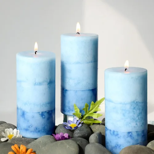 Vista 14 de Velas aromáticas de pilar FLAVCHARM de larga duración, sin goteo, rojas, 3x4 pulgadas