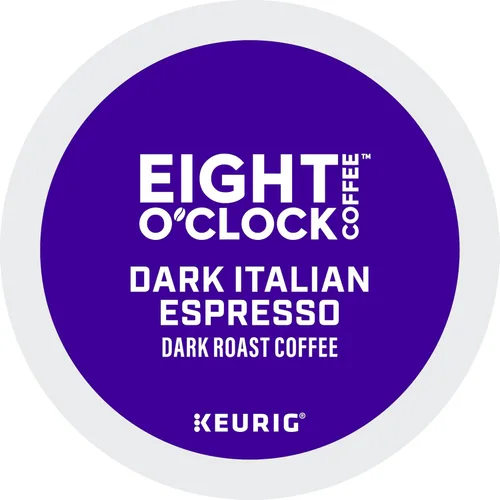 Eight O'Clock Coffee Cápsulas K-Cup de una sola porción de café espresso italiano oscuro, café tostado oscuro, 24 unidades (paquete de 1)