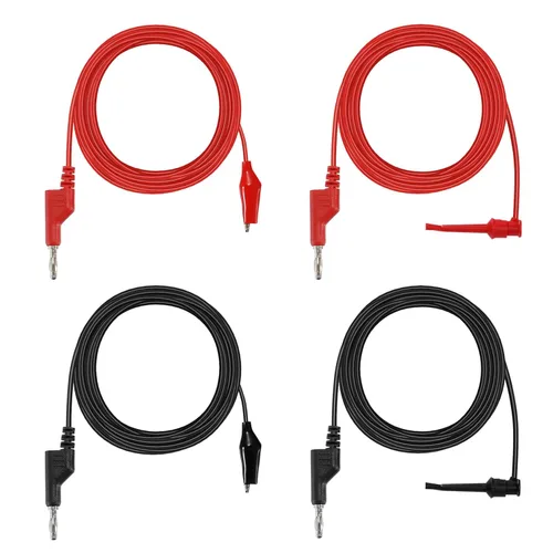 Vista 8 de Sumnacon Juego de cables de prueba de multímetro, enchufe apilable para gancho de prueba, enchufe de plátano a clips de cocodrilo, cable de prueba