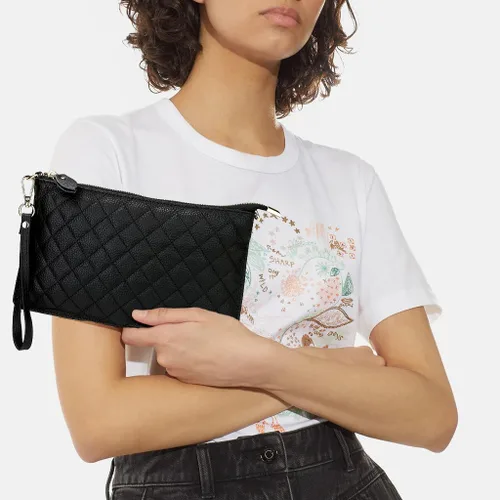 Vista 3 de Uromee Cartera de mano para mujer, de piel auténtica, con cadena de hombro desmontable