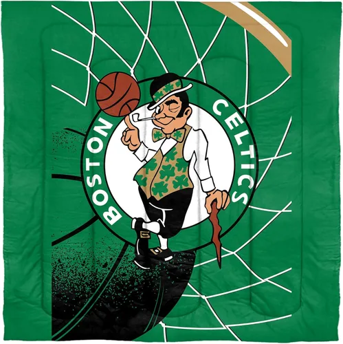 Vista 3 de Juego de edredón con licencia oficial de la NBA de Boston Celtics de Northwest – Ropa de cama con logotipo del equipo de la NBA – Juego de cama