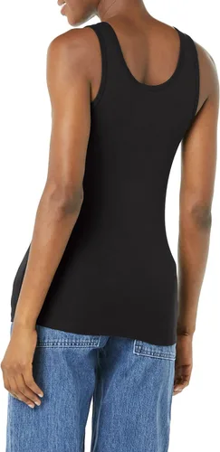 Vista 4 de Tienda Essentials - Camiseta ajustada sin mangas para mujer, paquete de 2