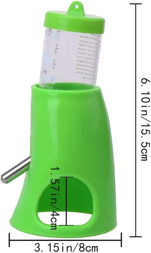 Vista 2 de Litewoo Botella de agua de hámster 2 en 1, bebedor automático y cabina, se adapta a hámster sirio, ratón, jerbo, ratones, chinchilla, animal pequeño