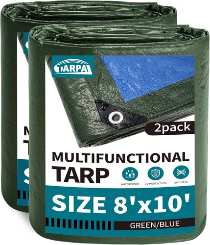 Vista 57 de TARPAL Lona azul de 6 x 6 pies, impermeable de 5 mil lonas pequeñas, cubierta protectora multiusos, cubierta de lona de polietileno para leña