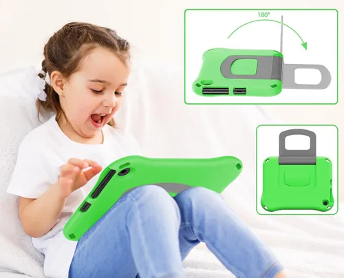 Vista 5 de Max 11 - Funda para tableta para niños, funda para niños con mango a prueba de golpes (versión 2023), incompatible con iPad Samsung. Verde