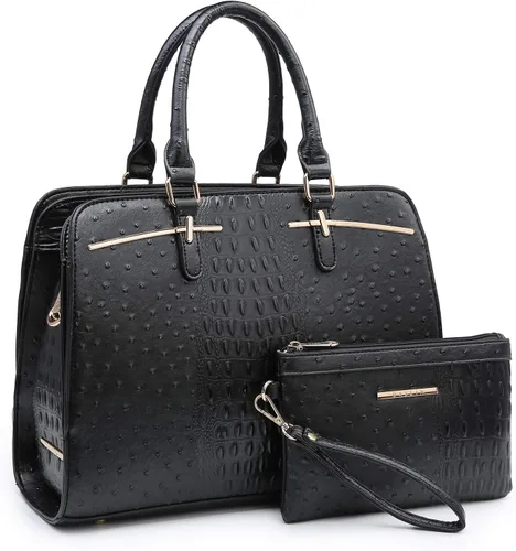 Vista 7 de Dasein - Juego de bolso y monedero para mujer, set de 2 piezas con 3 compartimentos, bolso con asa superior y correa para el hombro