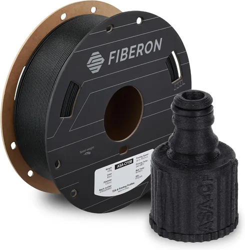 Polymaker Fiberon ASA-CF08 - Filamento negro de 0.069 in, 1.1 lbs | UV & Weather Resistant, High Rigidity, Heat Resistant, Easy to Print, Outdoor