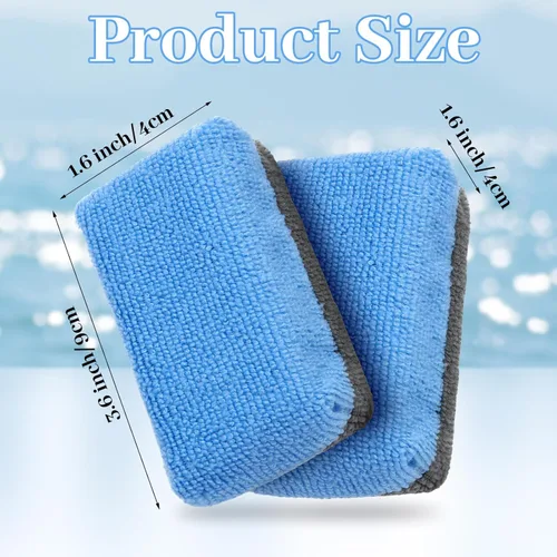 Vista 2 de Mudder 24 almohadillas aplicadoras de cera de automóvil de 3.5 x 1.5 x 1.5 pulgadas, almohadillas aplicadoras de microfibra rectangulares