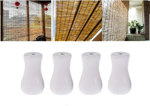 Vista 2 de esowemsn 8 perillas de madera para ventana, colgantes, colgantes pequeños, gotas, extremo para persianas o sombras, decoración del hogar, cortina