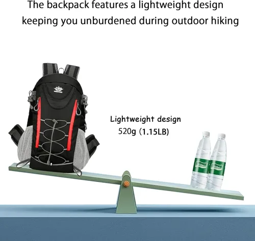 Vista 3 de Mochila de senderismo 35L, mochila de camping para aventuras, color negro