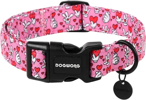 Vista 46 de DOGWONG Airtag Collar de Perro de Algodón y Cáñamo, Collar de Perro Resistente con Soporte para Airtag Tela Natural Verde Collar Lindo para Cachorro